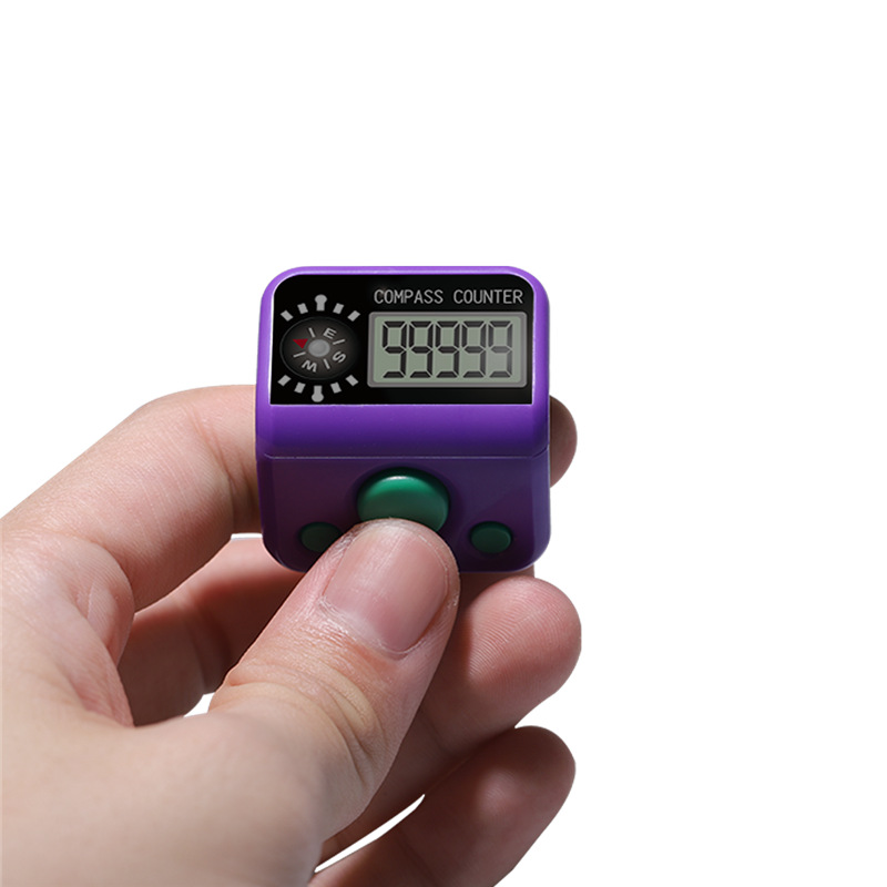 Finger Tally Counter with Compass Digital Electronic Tasbeeh Counters #04