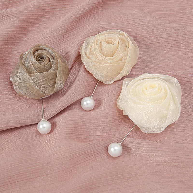 Flower Brooch Accessories 3pcs/Bag Floral Pearl Pin Scarf Hijab Pins