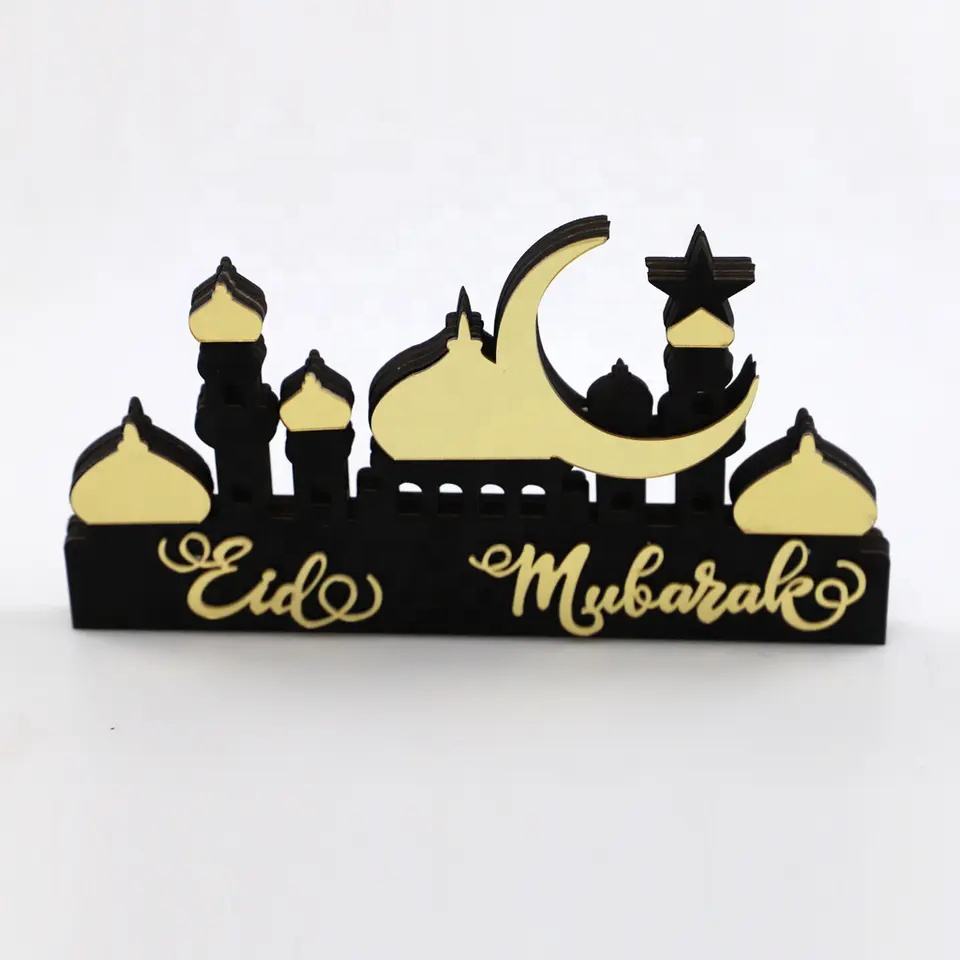 Wood + Acrylic Gold or silver Desktop Ornament 12 designs #07 MOQ 10pcs