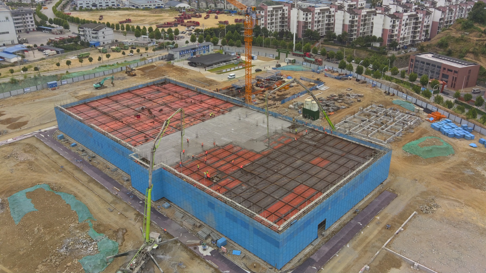 9月6日 安琪屈姑核桃深加工项目鲜果车间8.05米楼板浇筑-吴建波