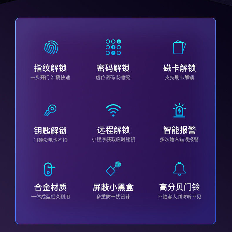 德仕盾全自动指纹锁家用防盗门智能锁密码门锁入户门