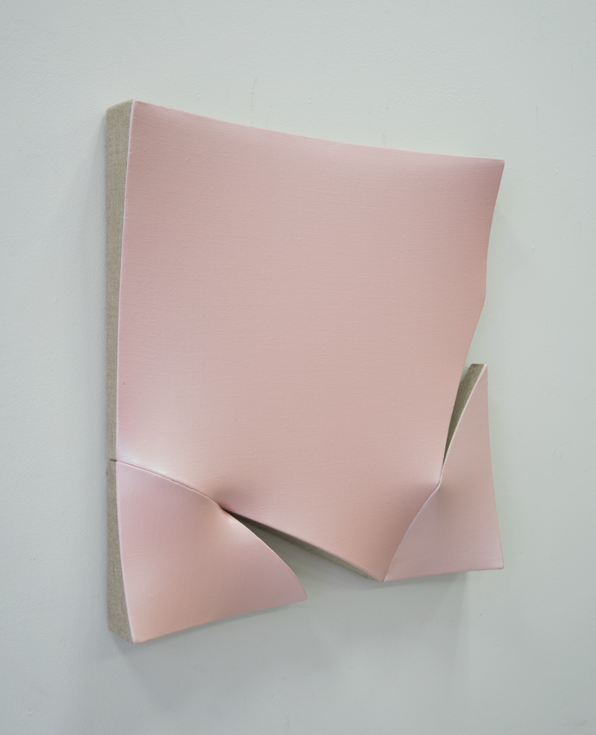 Cuts in Pinks, 2023, acrylics on linen, 45x45x5cm, 025