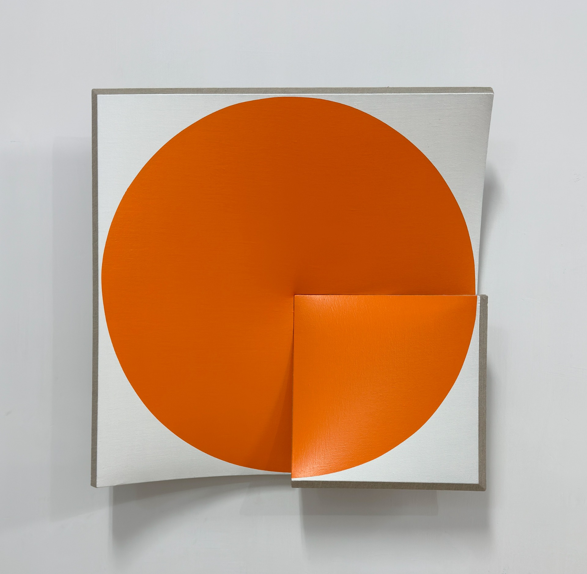 “Pointless Orange”, 2024, acrylics on linen, 70x70x15cm
