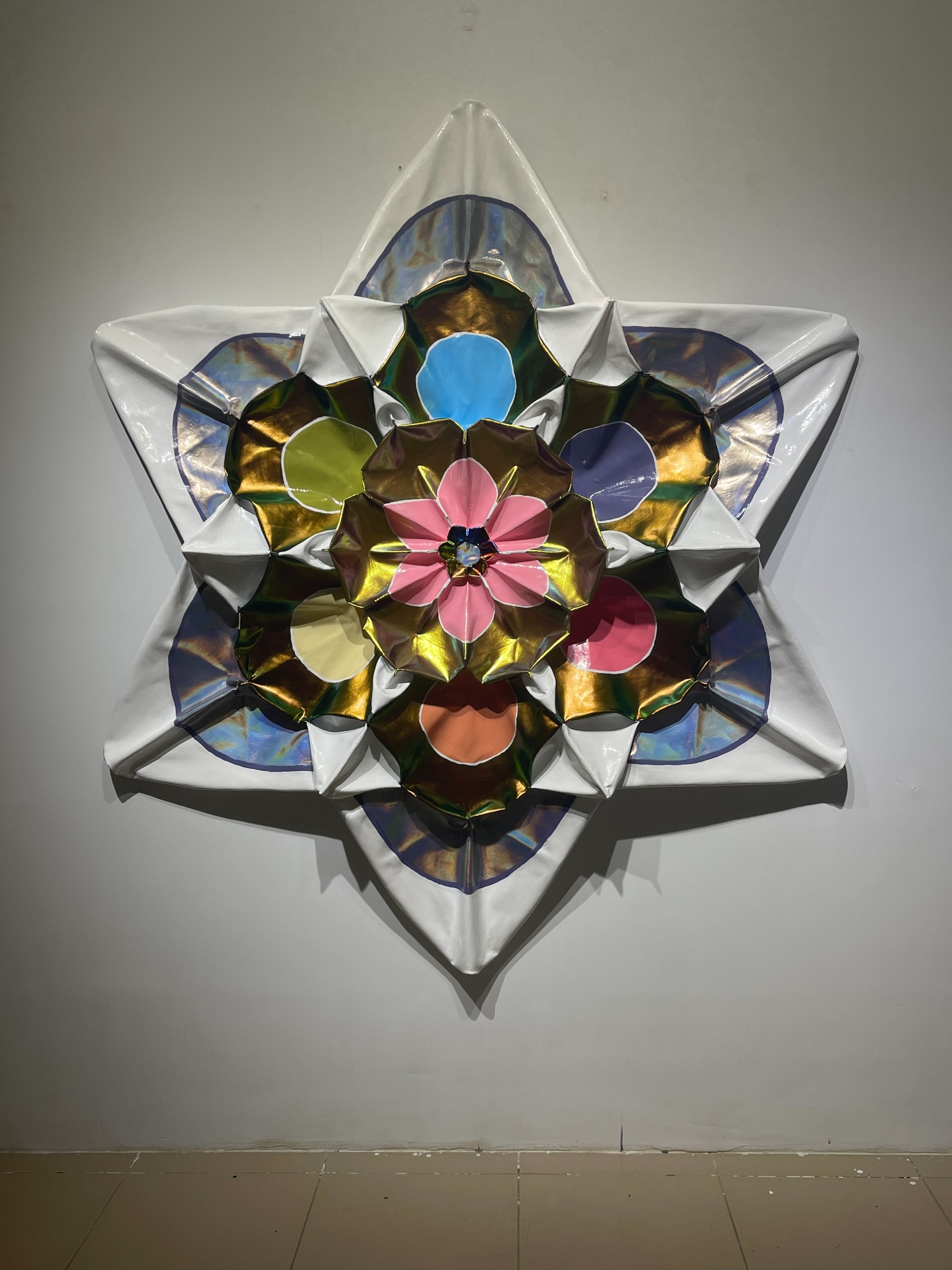 2 Pascal van der Graaf_Nova(Bloom)_173x153x18cm_2025_epoxy, acrylic and chameleon paint on canvas_1