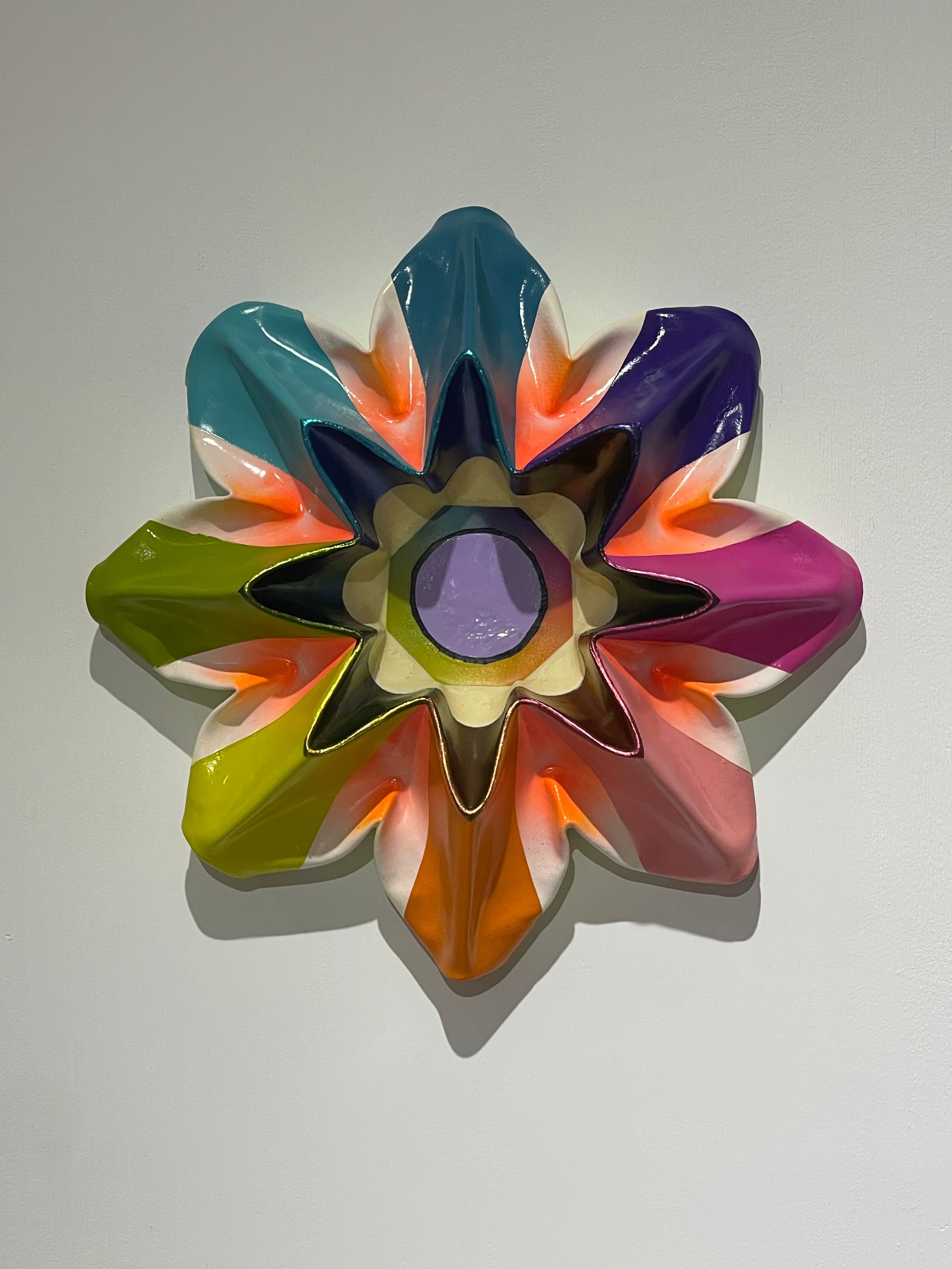 Pascal van der Graaf, Blossom (double square) 1, 2025, 38x38x9cm, Enamel and cyanoacrylate on canvas, 0.5