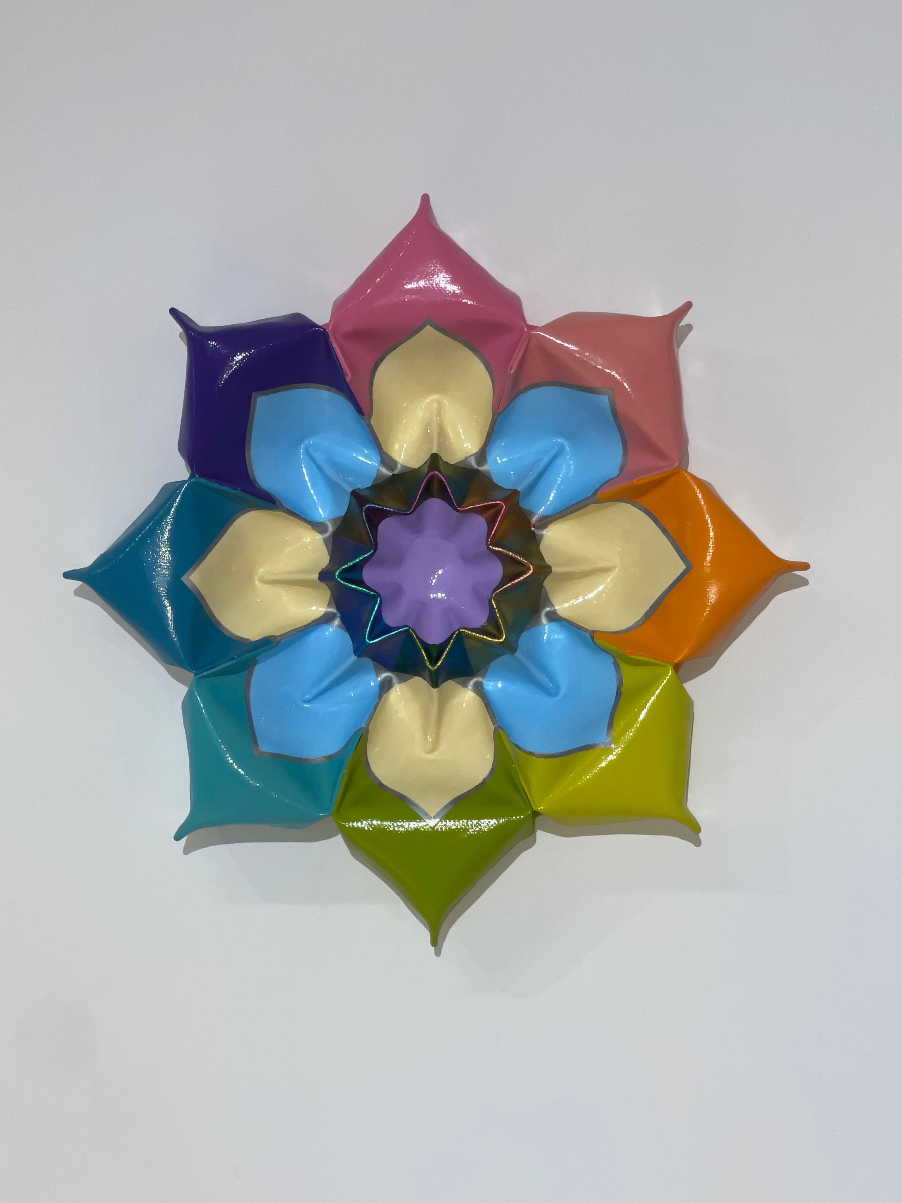 Pascal van der Graaf, Blossom (double square) 2, 2025, 44x44x7cm, Enamel and cyanoacrylate on canvas, 0.5