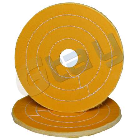 Yellow cotton buffing polishing wheels