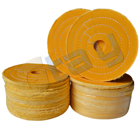 Yellow cotton buffing polishing wheels