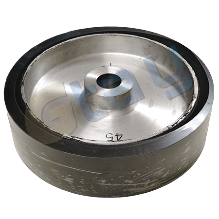 Flat rubber contact wheels