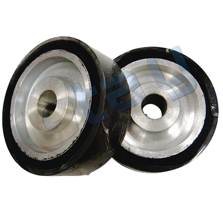 Flat rubber contact wheels