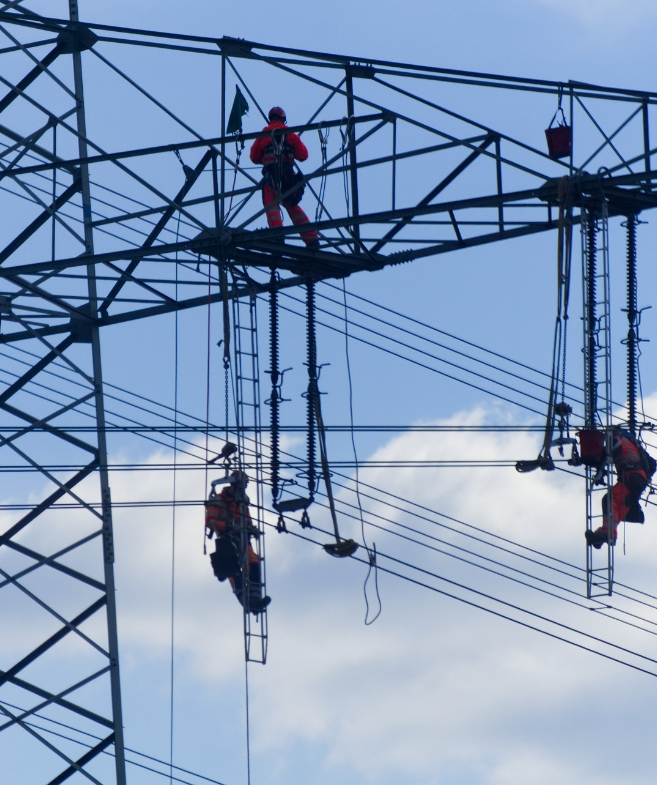 Aerial line inspections, insulator replacements
