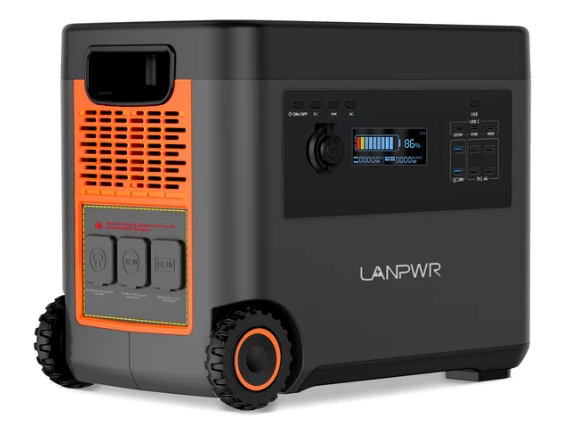 LANPWR 2500W Portable Power Station, 2160Wh LifePo4 Solar Generator, 15W Wireless Charging, 14 Outlets, 65 Mins AC Fast Charging, for Balcony Solar System, Camping, RV Trip, Outdoor Party,