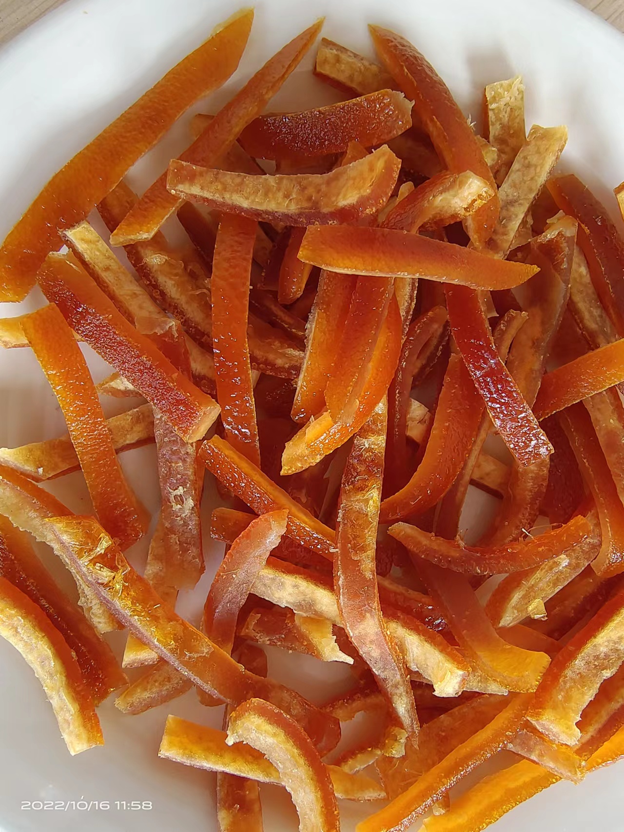 Sugar-soaked orange peel