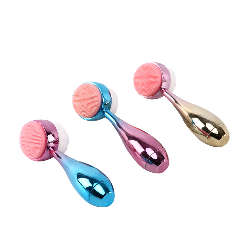 Electroplated colorful face brush