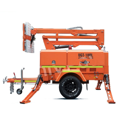 Construction Outdoor Mobile Light Tower Trailer with Diesel Generator Hybrid Lighting Tower