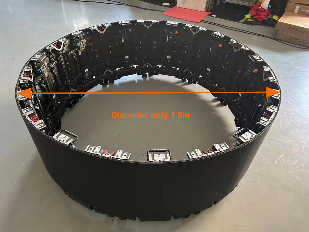 The smallest circle display archived is only with 1.9m diameter