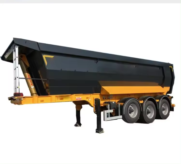 Three axle stone dump truck 70-130 ton front lifting semi dump truck