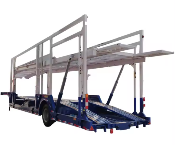 2-axle double decker car carrier aluminum land semi-truck trailer for 10 vehicle transportation