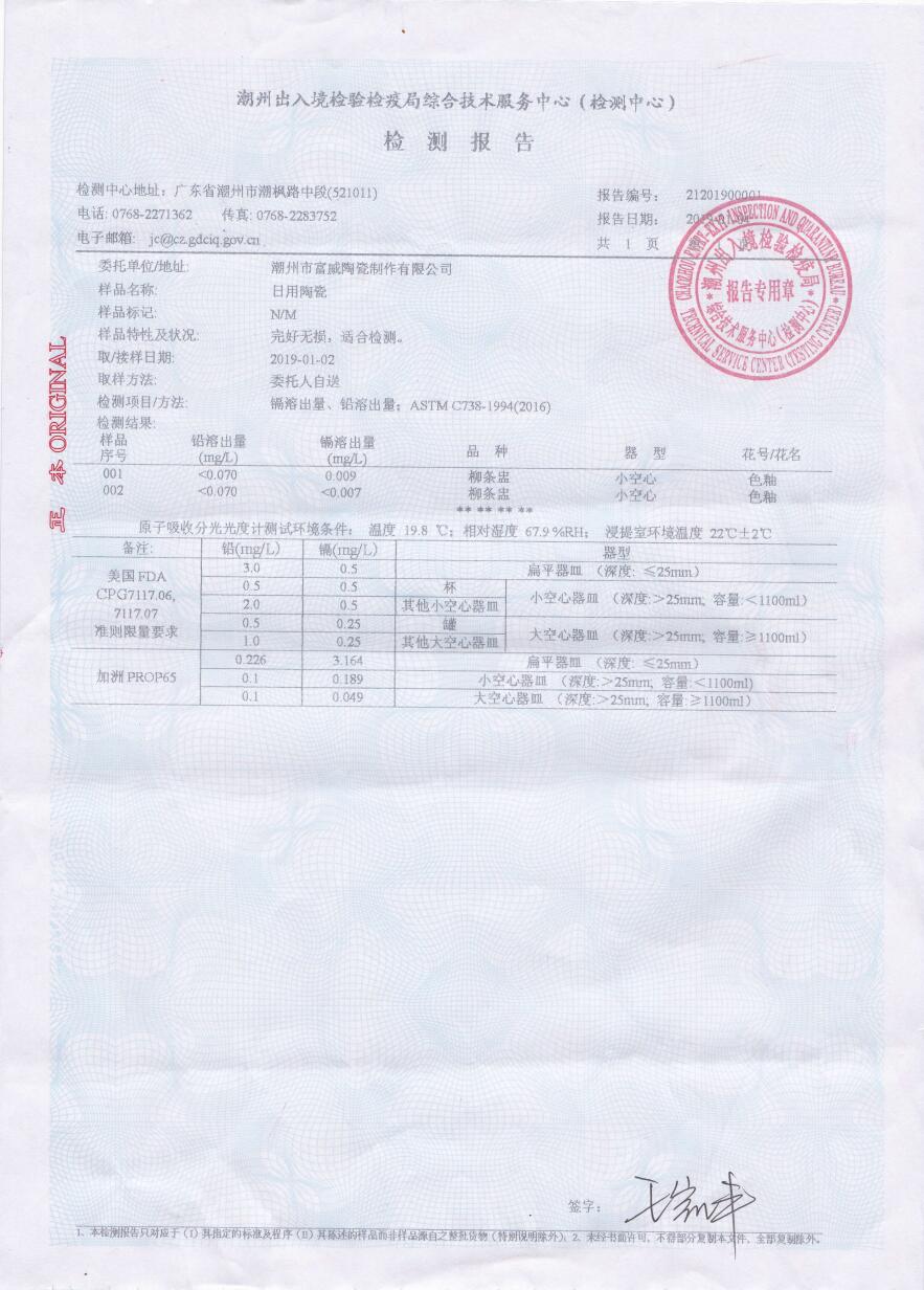 FDA及加洲证书