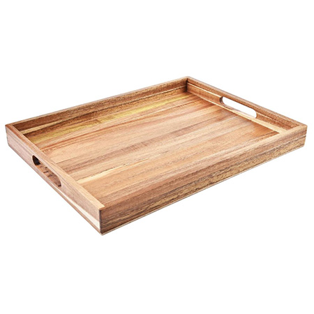 Acacia Wood Serving Tray with Handles