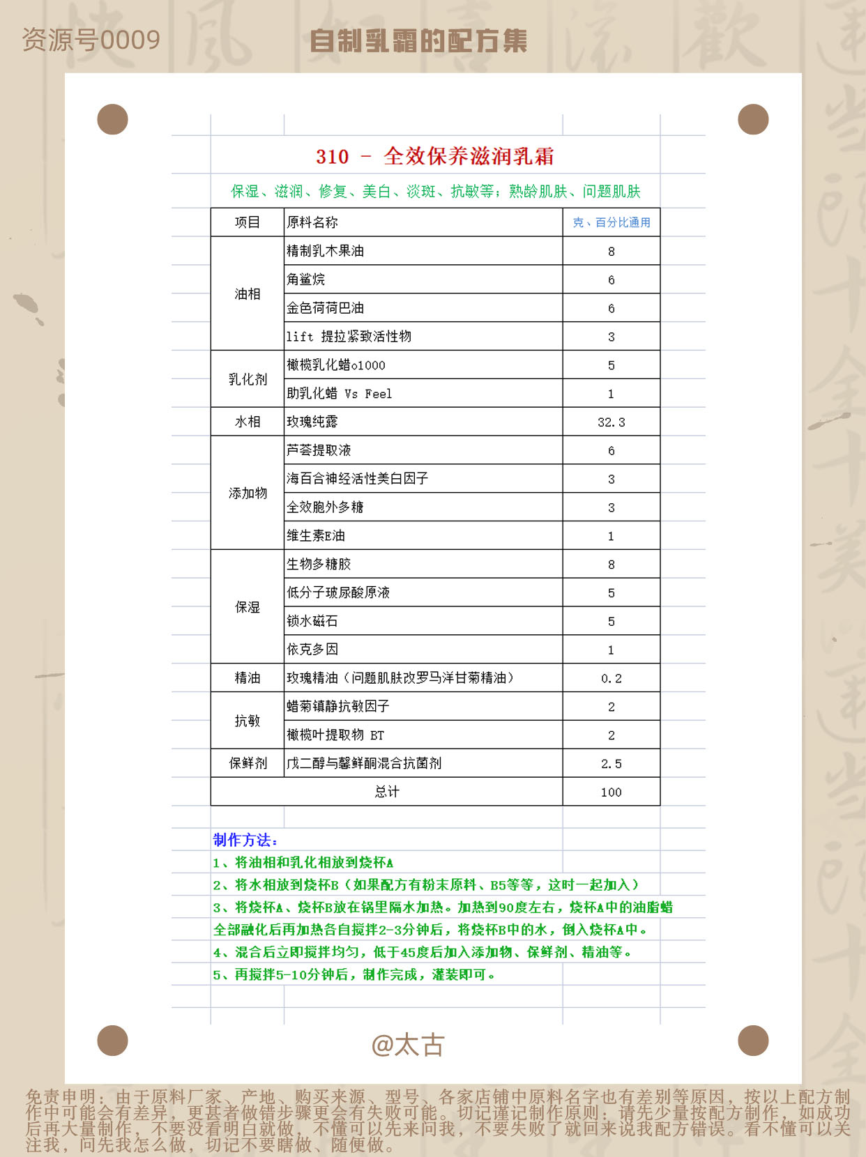 310-全效保养滋润乳霜