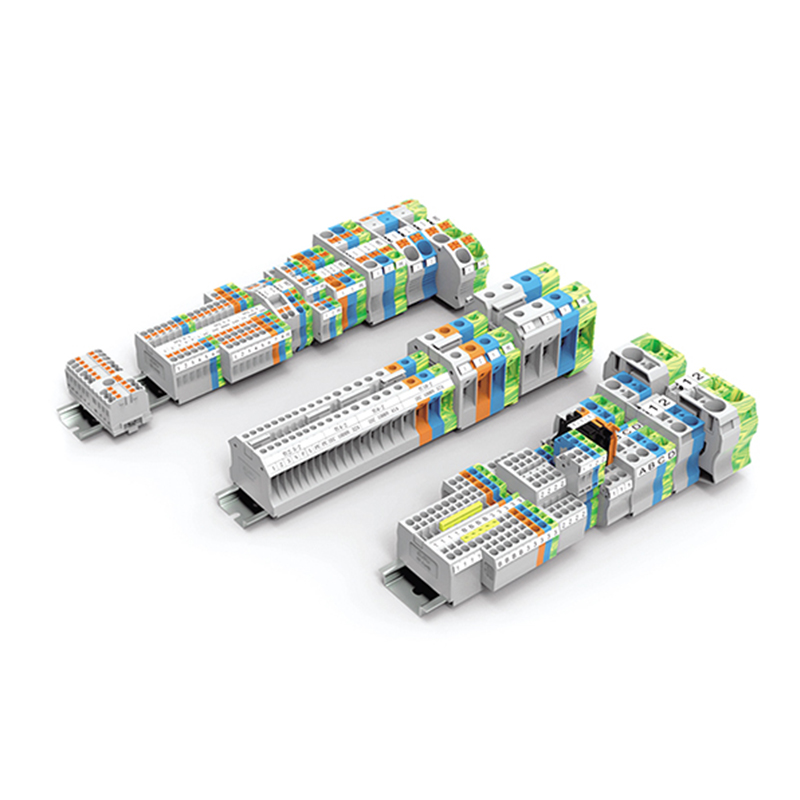 Est compatible avec de nombreuses technologies de connexion telles que Push-in plug-in, vis, shrapnel sertissage et ainsi de suite.
Les bornes vissées fuk répondent à des exigences strictes et conviennent à une variété d'applications. Il se caractérise par une connexion filaire sans entretien et fournit une connexion multi-fils, ce qui garantit une grande flexibilité de connexion.
La série FST adopte les bornes de ressorts à ressort de serrage de cage et adopte un usage général
Technologie de câblage à ressort. Le produit a une force de compression élevée, une bonne résistance aux chocs et une étanchéité à l'air, ce qui peut assurer la connexion stable à long terme du fil. La ligne d'alimentation supérieure compacte facilite l'opération.