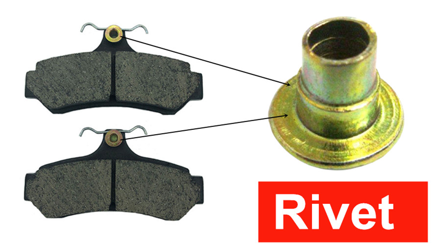 Bainuo Brake Disc Brake Pad Rivets,BRAKE LINING RIVETS,Brake hardware rivets,Solid & Tubular Rivets,Brake Fasteners  Rivets application show in disc brake pads