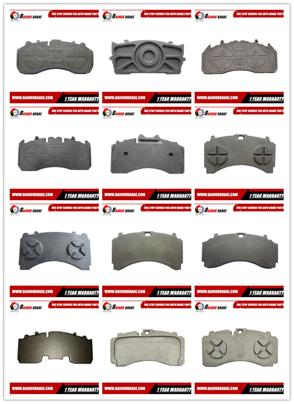 Bainuo Brake Casting or Casted steel backing plates for CV disc brake pads for Commercial Vehicles of Trucks/Buses  