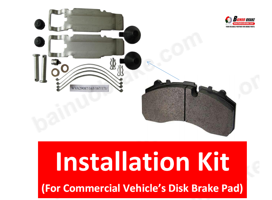 Bainuo Brake CV brake repair kits ,Brake fitting kits,Bus/Truck brake kits application show in the CV disc brake pads.