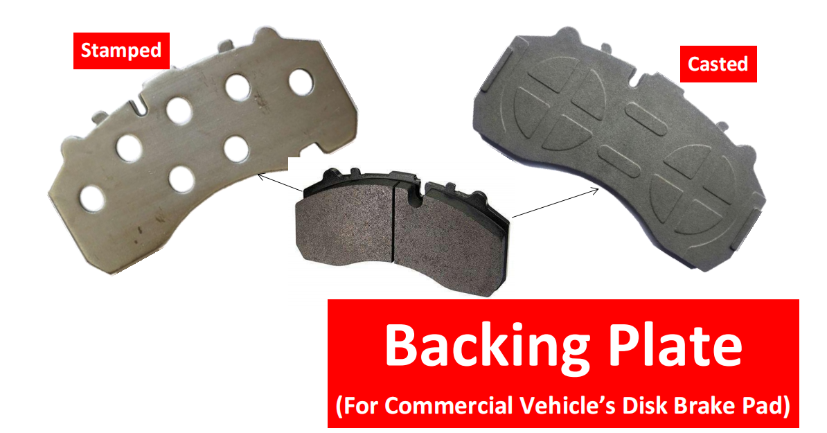 Bainuo Brake Casting or casted steel backing plates for CV disc brake pads for Commercial Vehicles of Trucks/Buses  