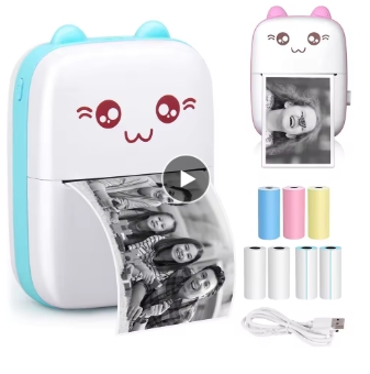 Portable Mini Bluetooth Wrong Printer Mobile Phone Photo Title Note Print Pocket Student Error Label Printer for Children's Gift