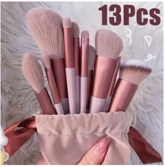 13 PCS Makeup Brushes Set Eye Shadow Foundation Women Cosmetic Brush Eyeshadow Blush Beauty Soft Make Up Tools Bag