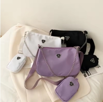 2024 Korean Style WOMEN'S Bag New Simple Nylon Mother-in-law Bag Student Fashion Style Shoulder Bag Crossbody Bag