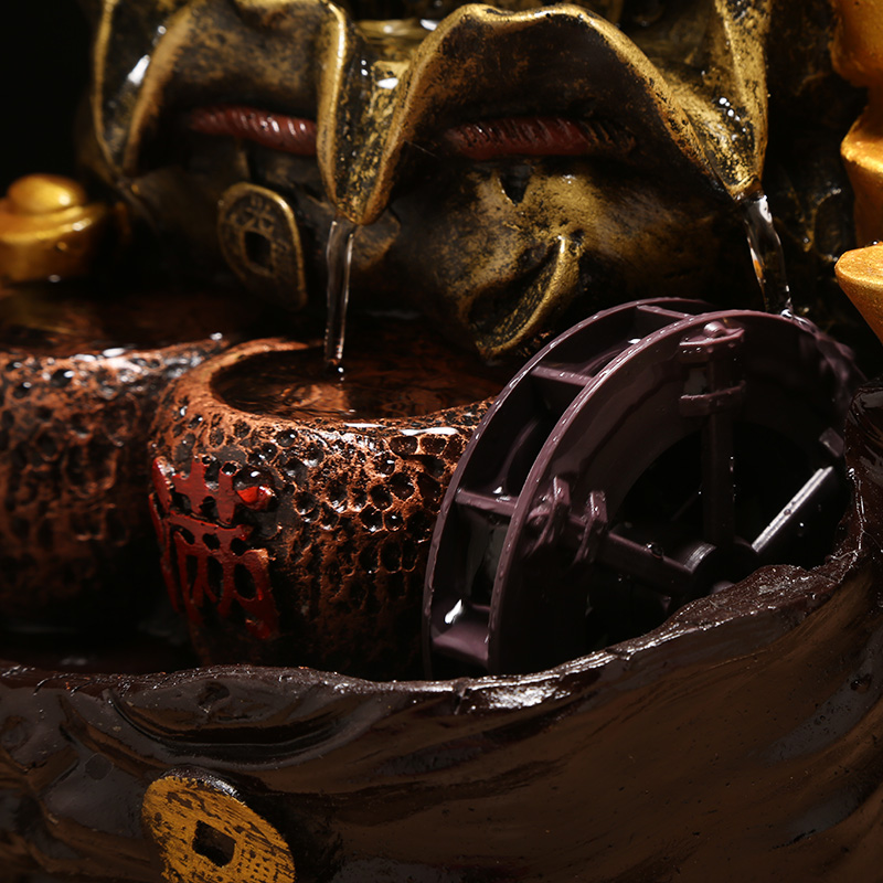 金盆满钵福禄一身元宝聚宝盆★风水轮吉祥福运家居流水摆件★吉祥礼品