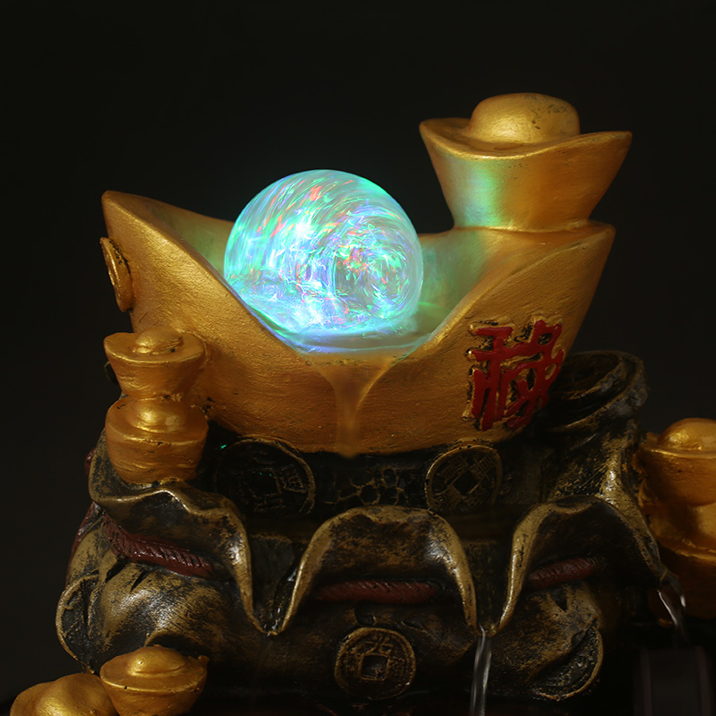 金盆满钵福禄一身元宝聚宝盆★风水轮吉祥福运家居流水摆件★吉祥礼品