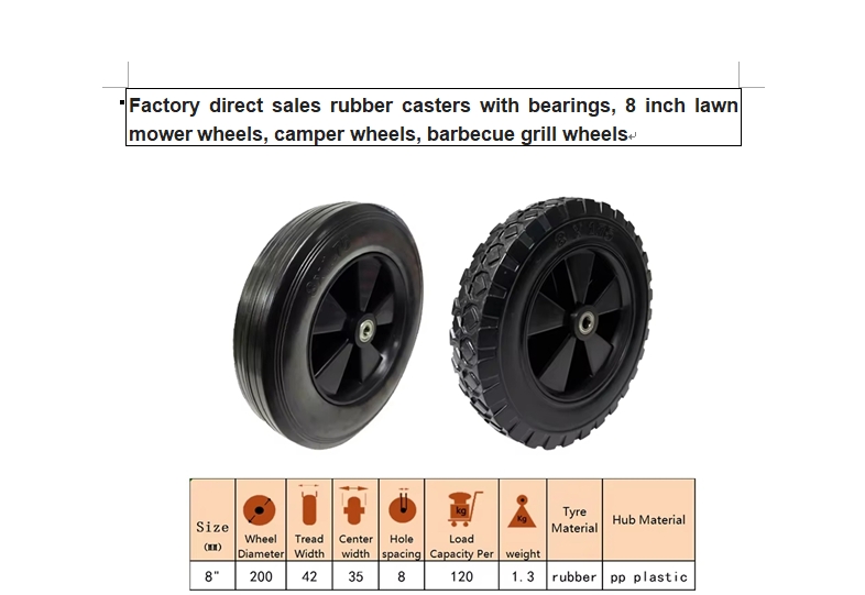 8inch lawn mower wheels ,camper wheels ,barbecue grill wheels