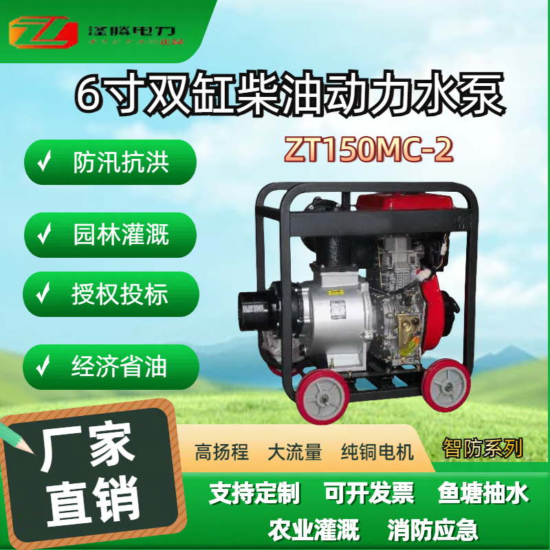 6寸双缸柴油水泵ZT150MC-2
