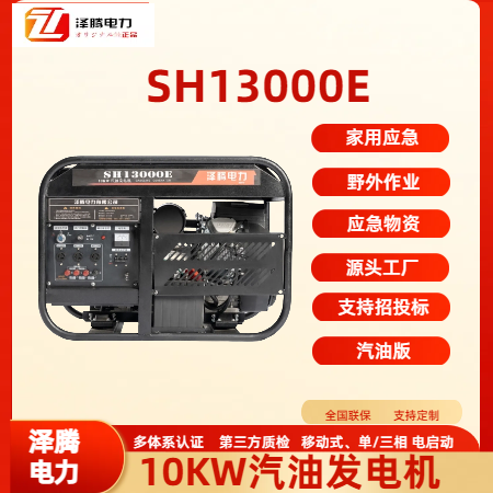 10KW汽油发电机SH13000E