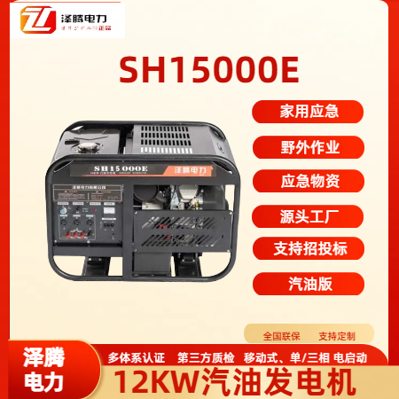 12KW汽油发电机SH15000E