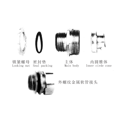 CY6-2 outside screw thread metal hose adaptor