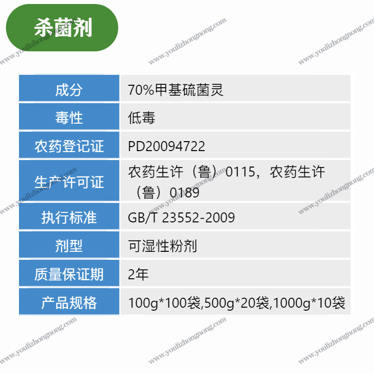 70%甲基硫菌灵-可湿性粉剂