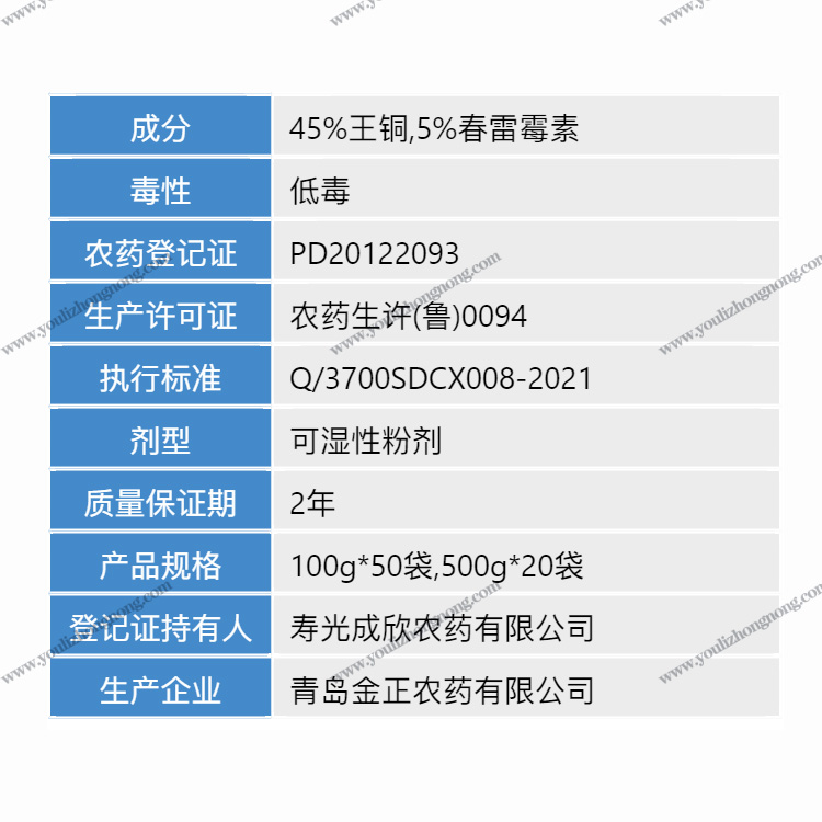 50%春雷王铜-可湿性粉剂