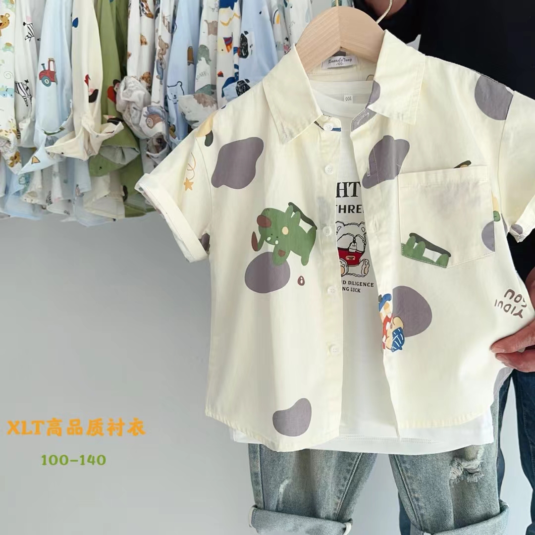 男童夏季水洗棉衬衣单独衬衣价格