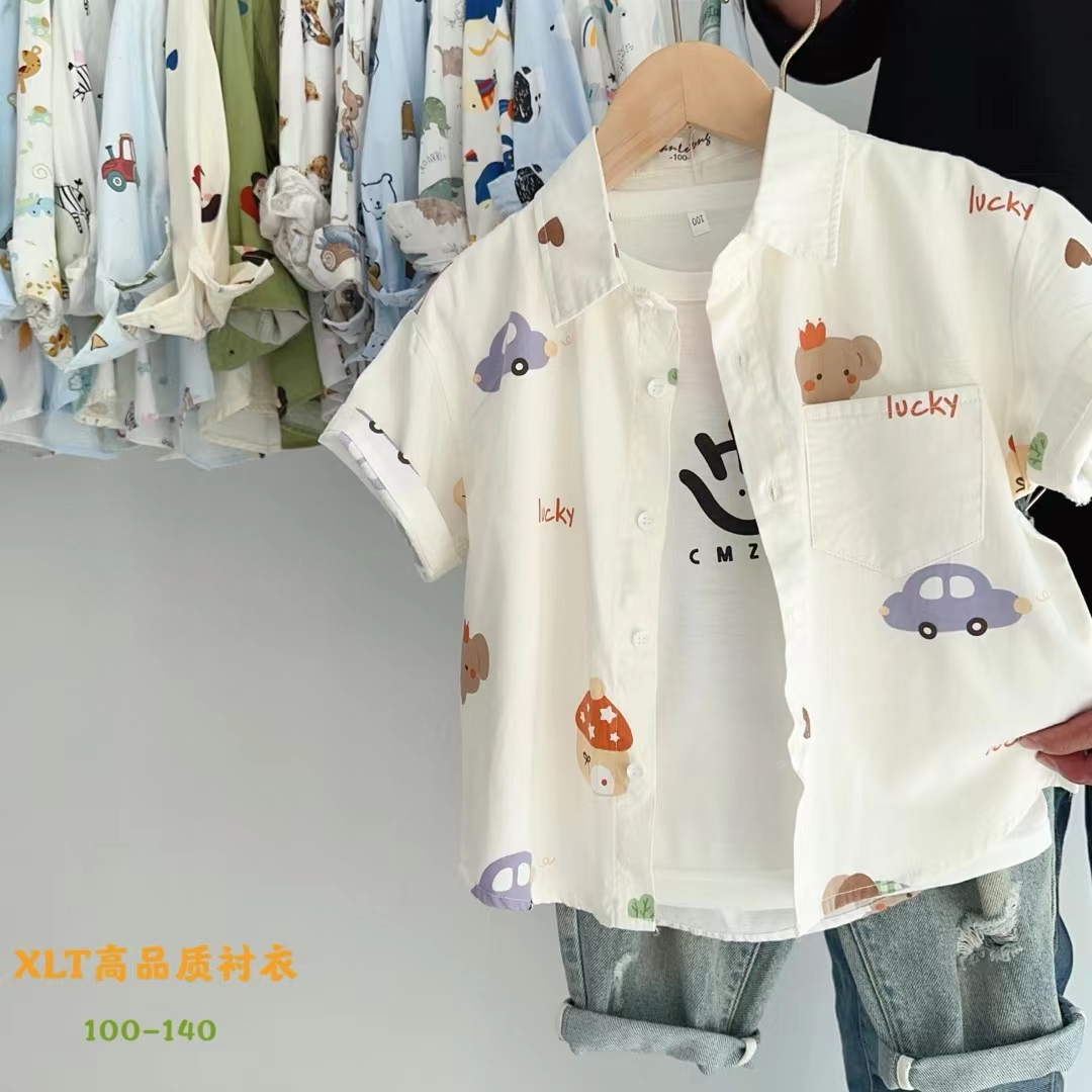 男童夏季水洗棉衬衣单独衬衣价格
