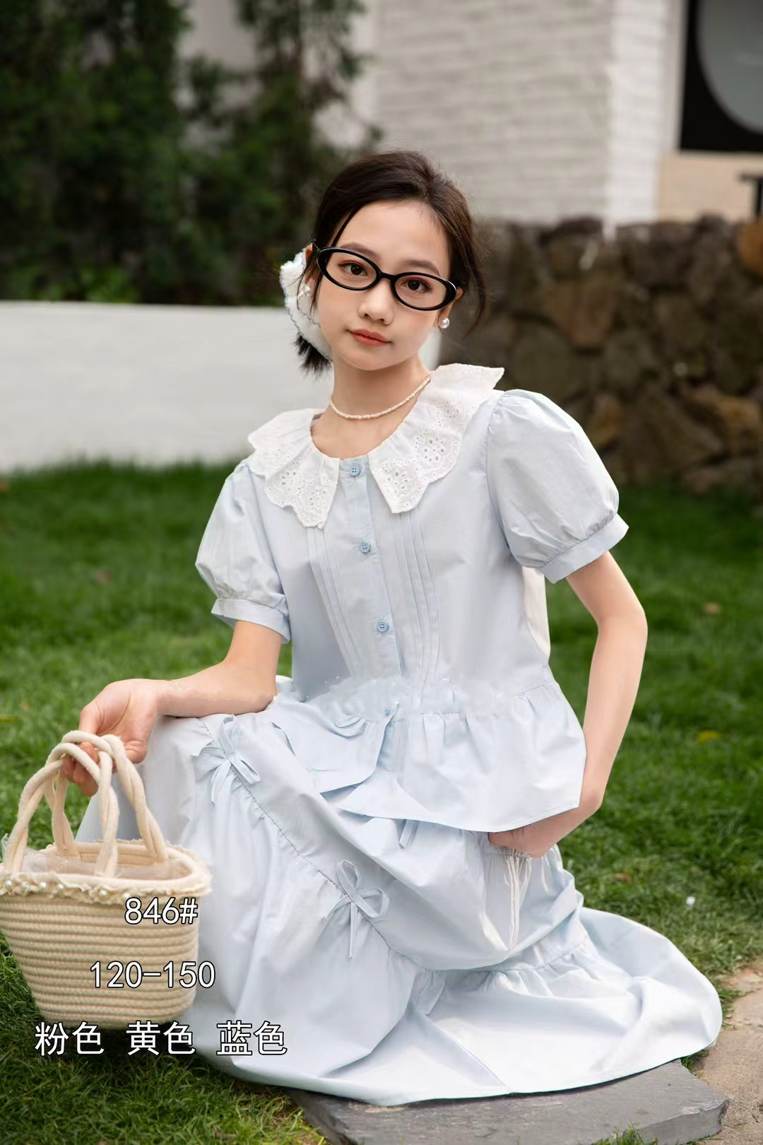 女童夏款裙套装120-160码