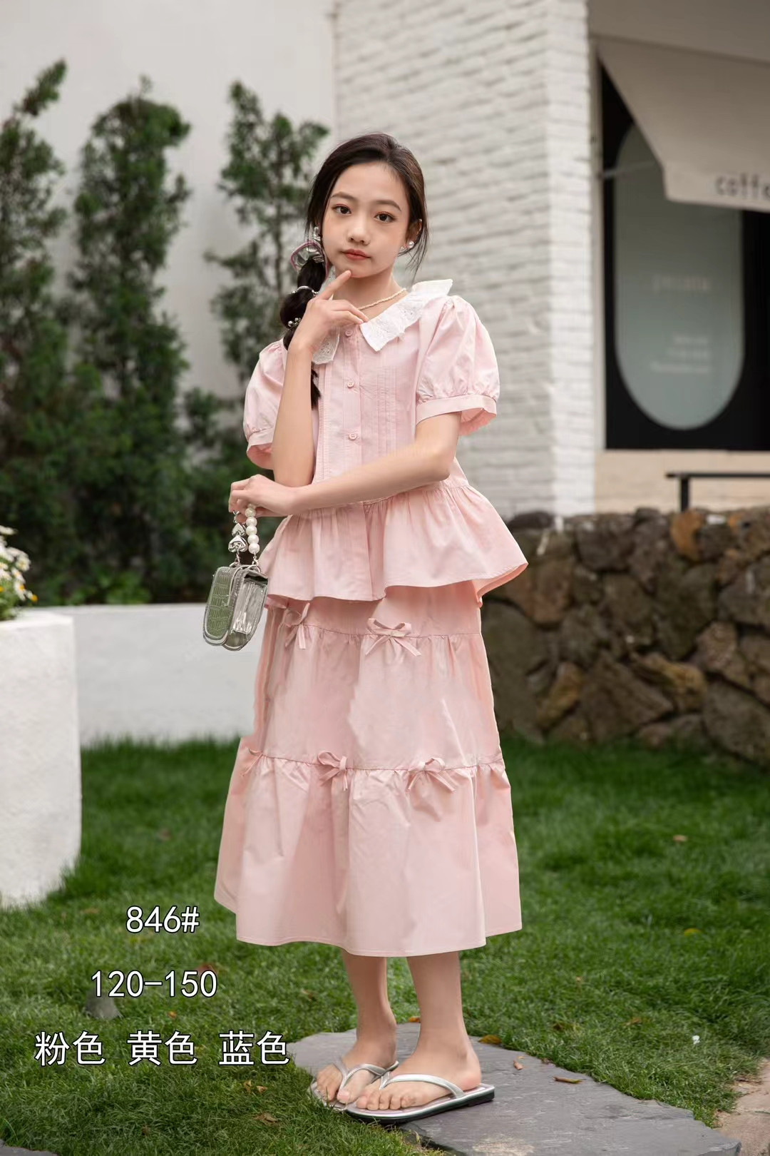 女童夏款裙套装120-160码