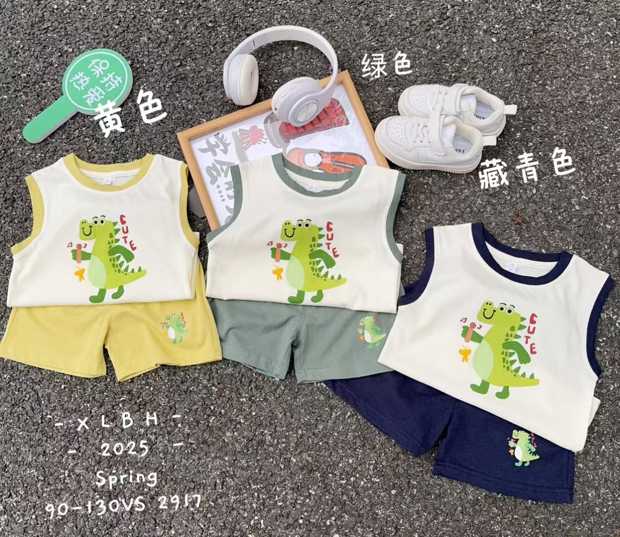 Pure Cotton Cartoon Children′s Vest and Shorts Suit 2 Pieces Baby Set
