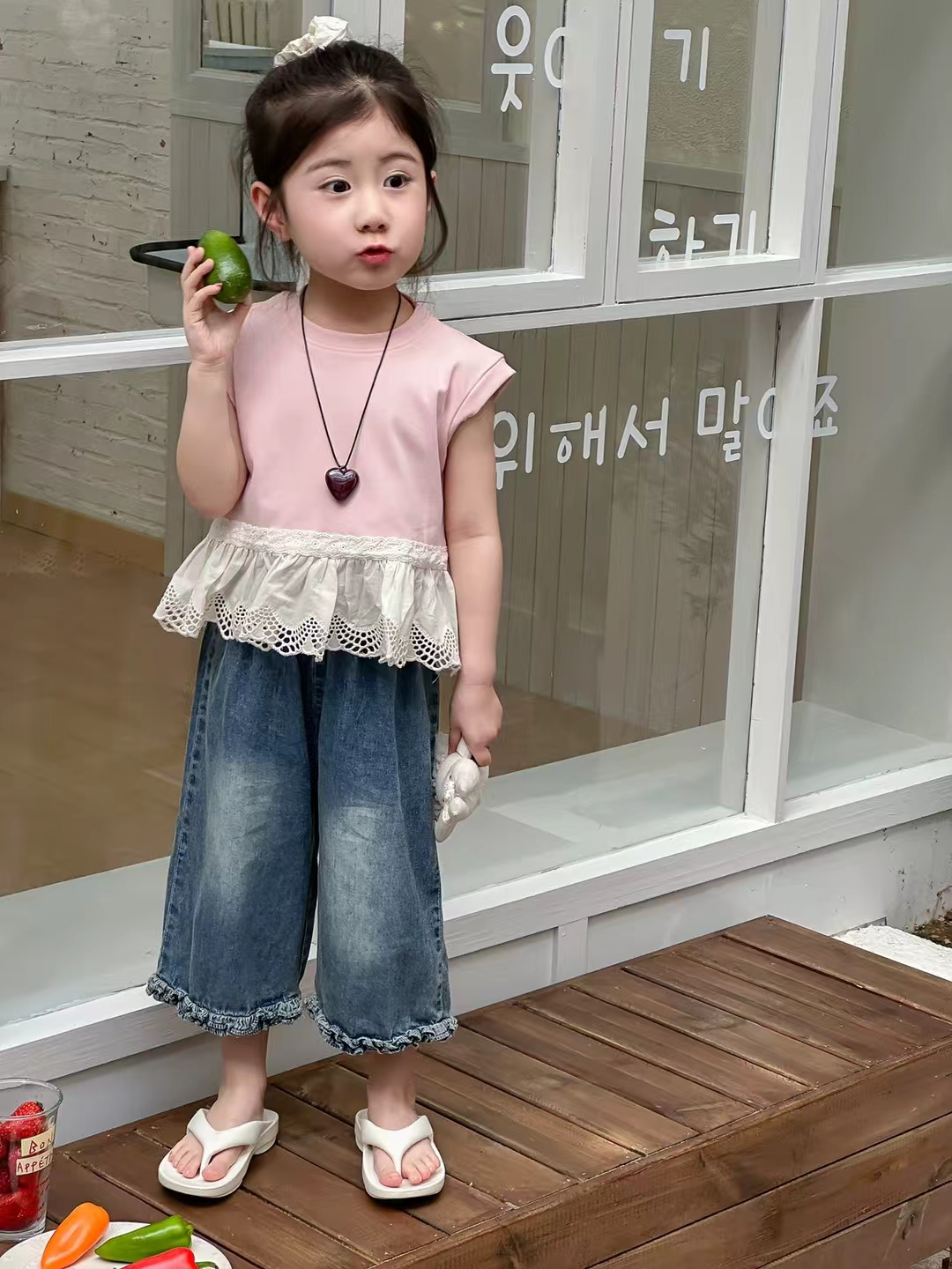 girl summer suits short shirt and pants