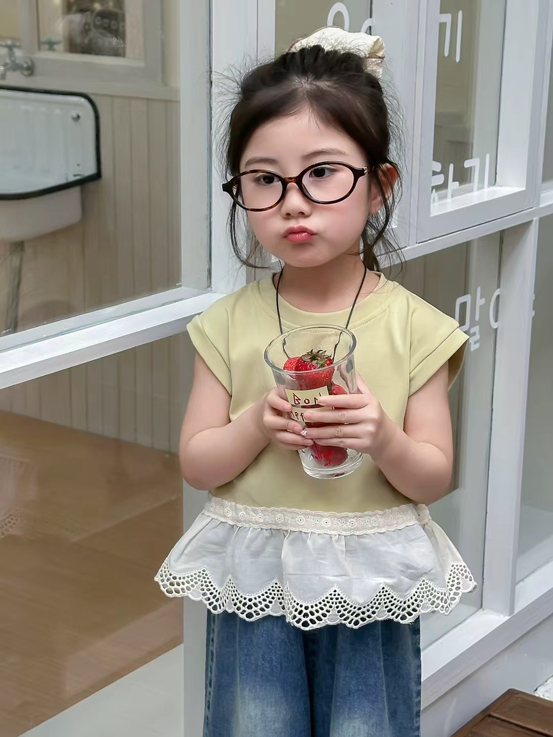girl summer suits short shirt and pants