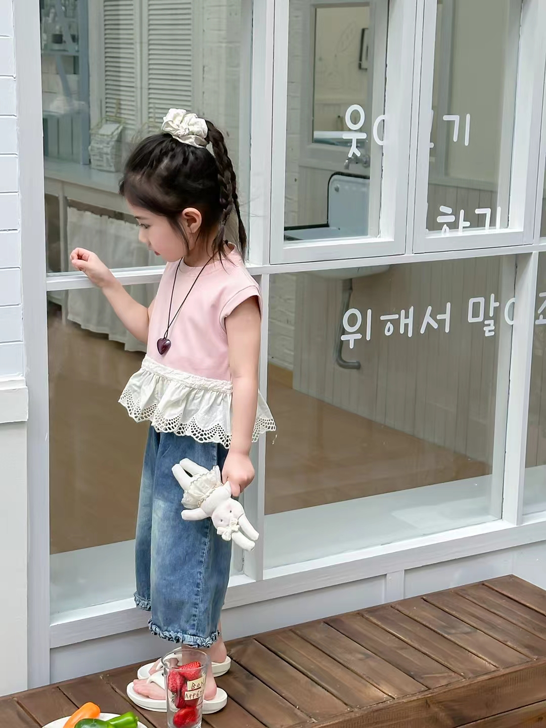girl summer suits short shirt and pants